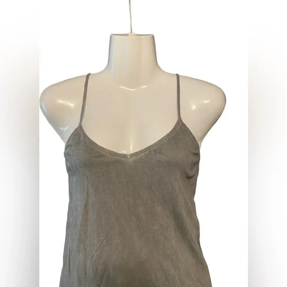 Organic Hemp Cotton Spaghetti Strap Racerback Slip Dress - Picture 2 of 5